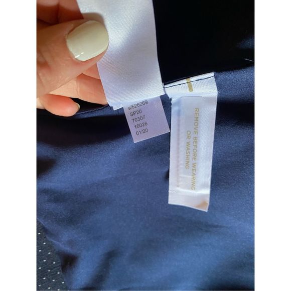 Ann Taylor NWOT Navy Blue White Dot Blazer Jacket, Size 8 - Picture 10 of 10
